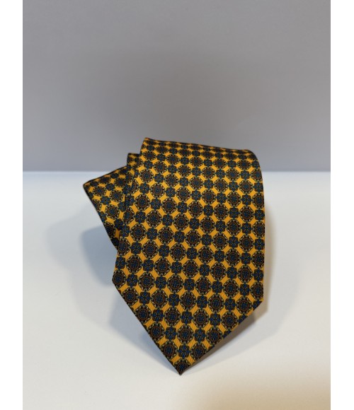 CORBATA AMARILLA ESTAMPADO GEOMÉTRICO