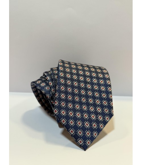 CORBATA AZUL ESTAMPADO GEOMÉTRICO