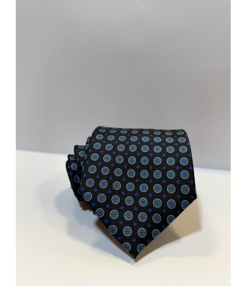 CORBATA AZUL GEOMETRÍA REDONDA