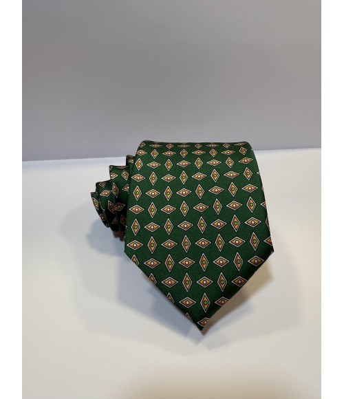 CORBATA VERDE ROMBOS AMARILLO