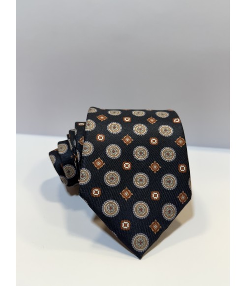 CORBATA MARINO GEOMETRÍA NARANJA