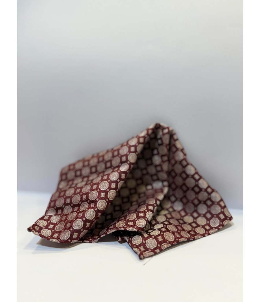 PAÑUELO BURDEOS ESTAMPADO GEOMÉTRICO