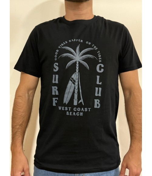 CAMISETA NEGRA CLUB SURF