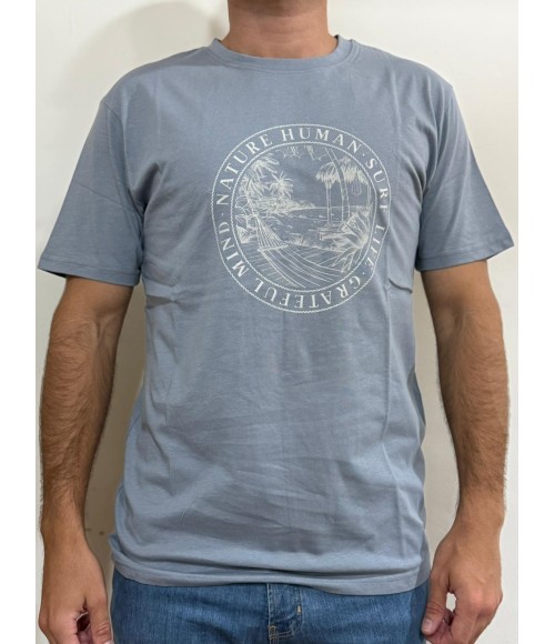 CAMISETA AZUL NATURE HUMAN SURF
