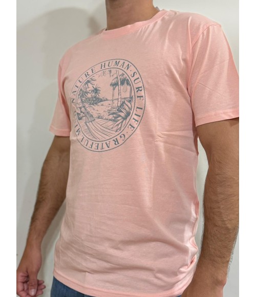 CAMISETA ROSA NATURE HUMAN SURF