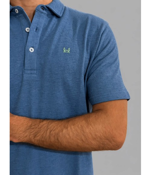 POLO TEJIDO TOALLA -CUSTI AZUL