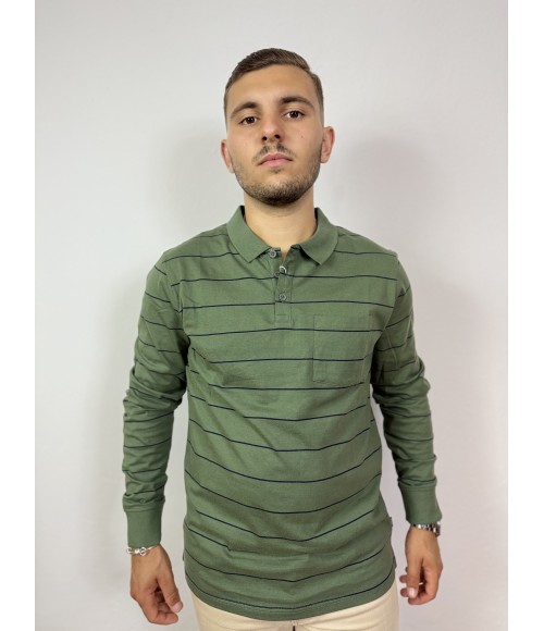 POLO DE MANGA LARGA DE ALGODÓN CON RAYAS