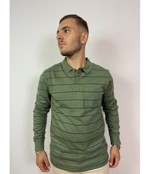 POLO DE MANGA LARGA DE ALGODÓN CON RAYAS
